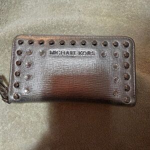 Michael Kors Metallic Silver Studded Wallet